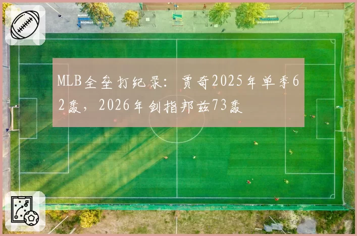 MLB全垒打纪录：贾奇2025年单季62轰，2026年剑指邦兹73轰