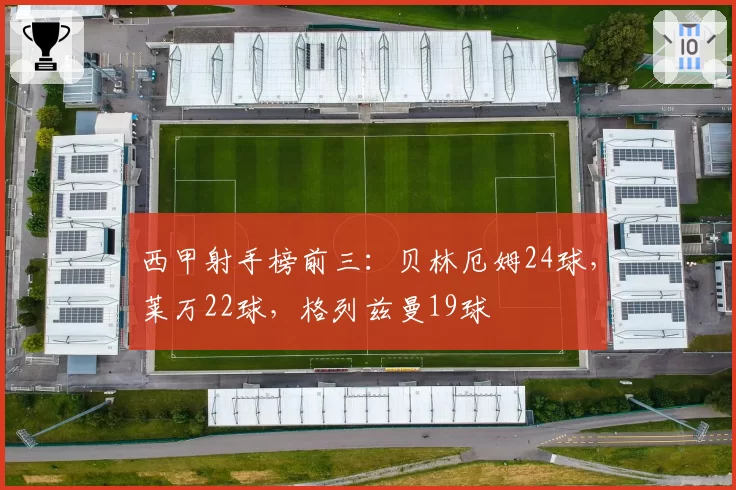 西甲射手榜前三:贝林厄姆24球,莱万22球,格列兹曼19球
